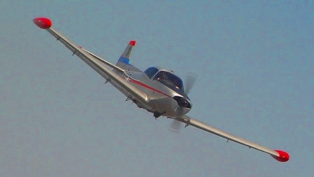 A sporty shot of Case's Navion