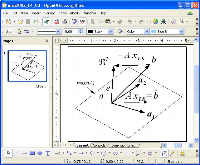 screen shot of open office draw